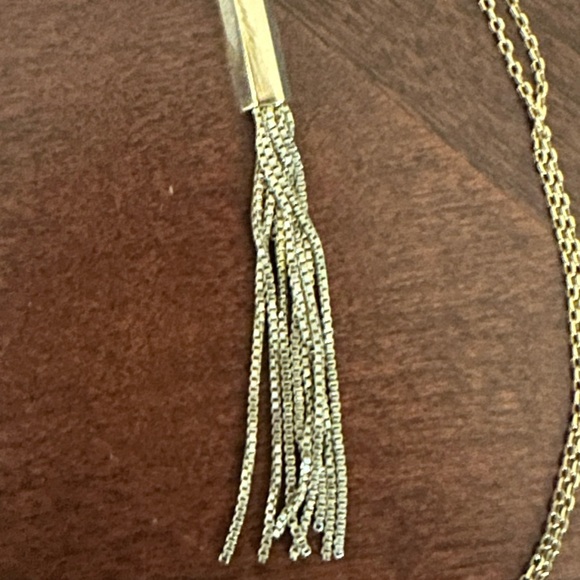 Henri Bendel Gold Tone Crystal Locket Tassel Pendant 35" Necklace 32.1g GUC - Picture 4 of 9